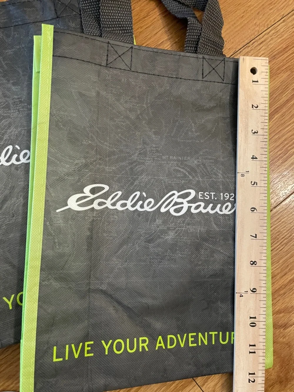 Two (2) Eddie Bauer Black Tote Bags with Lime Trim - Picture 7 of 7